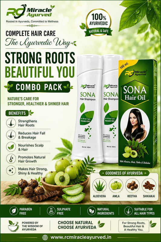 SONA Hair Oil and 2 Shampoo Combo