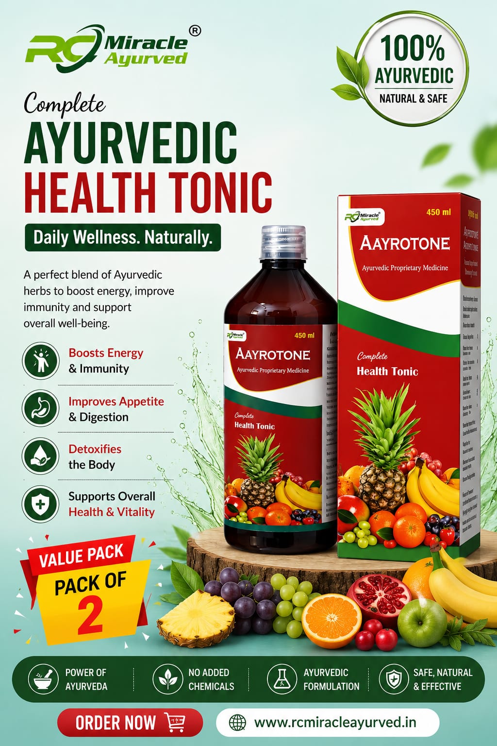 AAYROTONE
Ayurvedic Proprietary Medicine Pack of 2