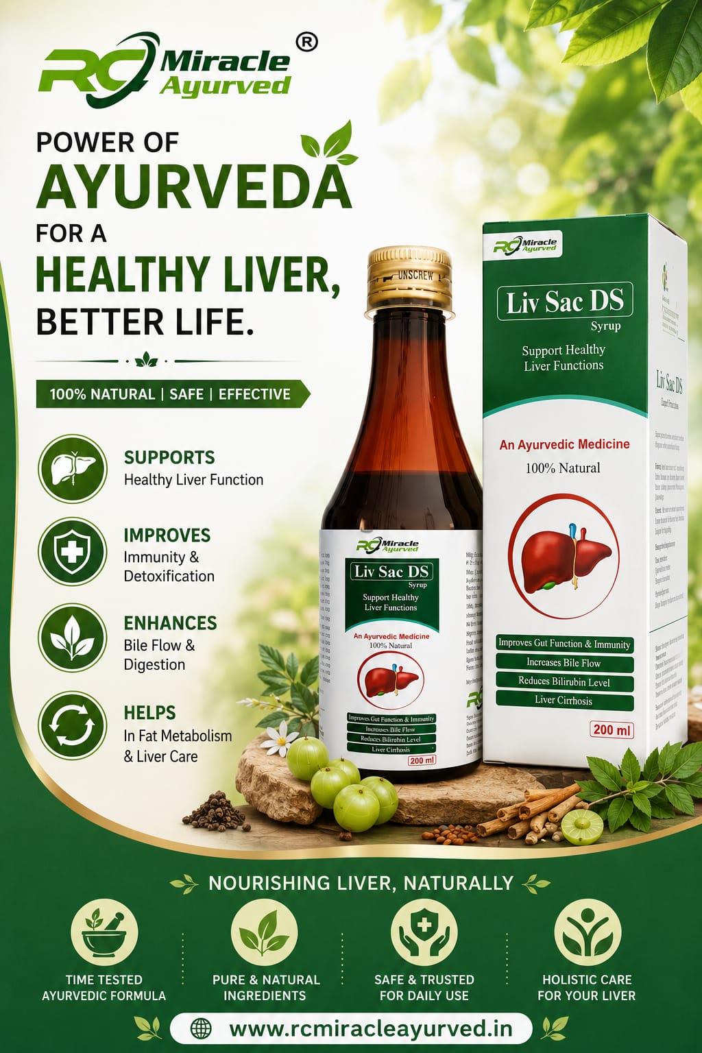 Liv Sac DS- Support Healthy
Liver Functions Pack of 3