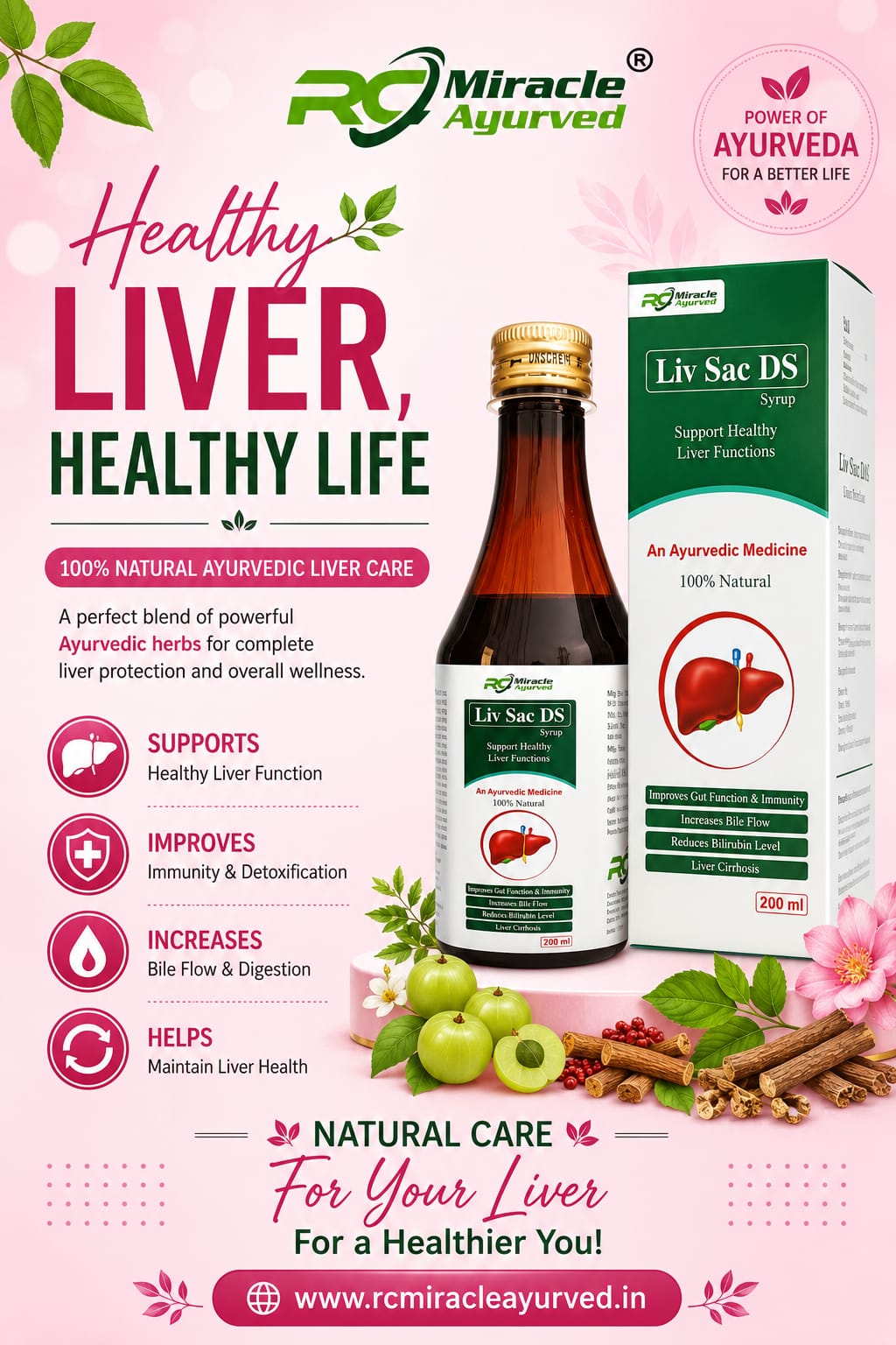 Liv Sac DS- Support Healthy
Liver Functions Pack of 3