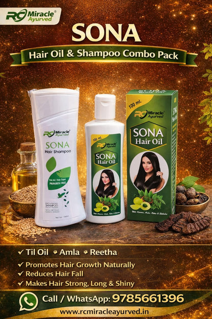 SONA Hair Oil and 2 Shampoo Combo