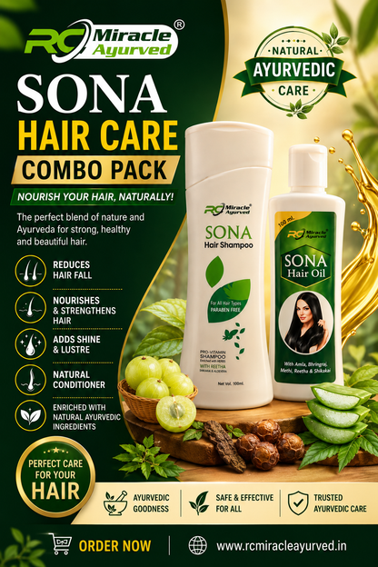 SONA Hair Oil and 2 Shampoo Combo
