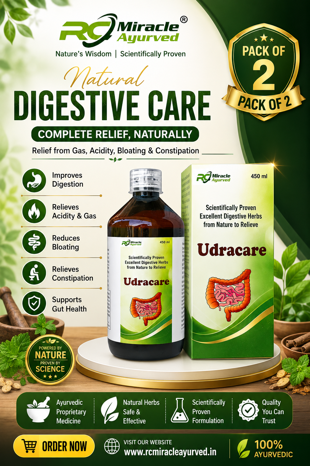 UDRACARE DIGESTIVE TONIC PACK OF 2